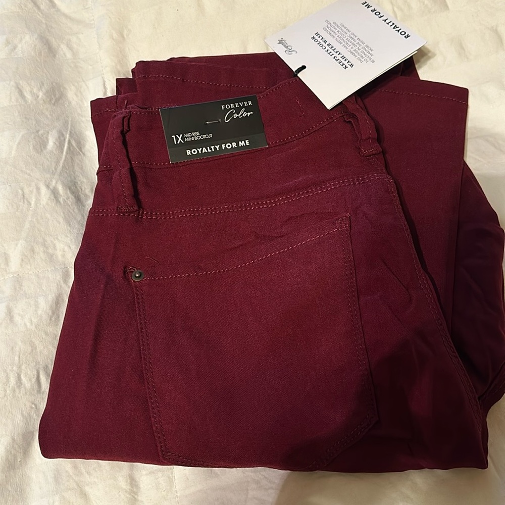 Royalty for me wine colored jeans